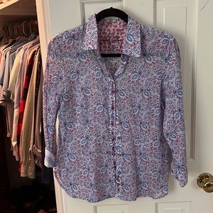 Paisley print button down